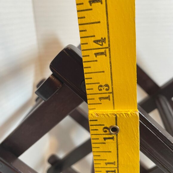 Vintage Expandable Wooden Magazine Rack / Organizer In Dark Wood Finish - Picture 9 of 11